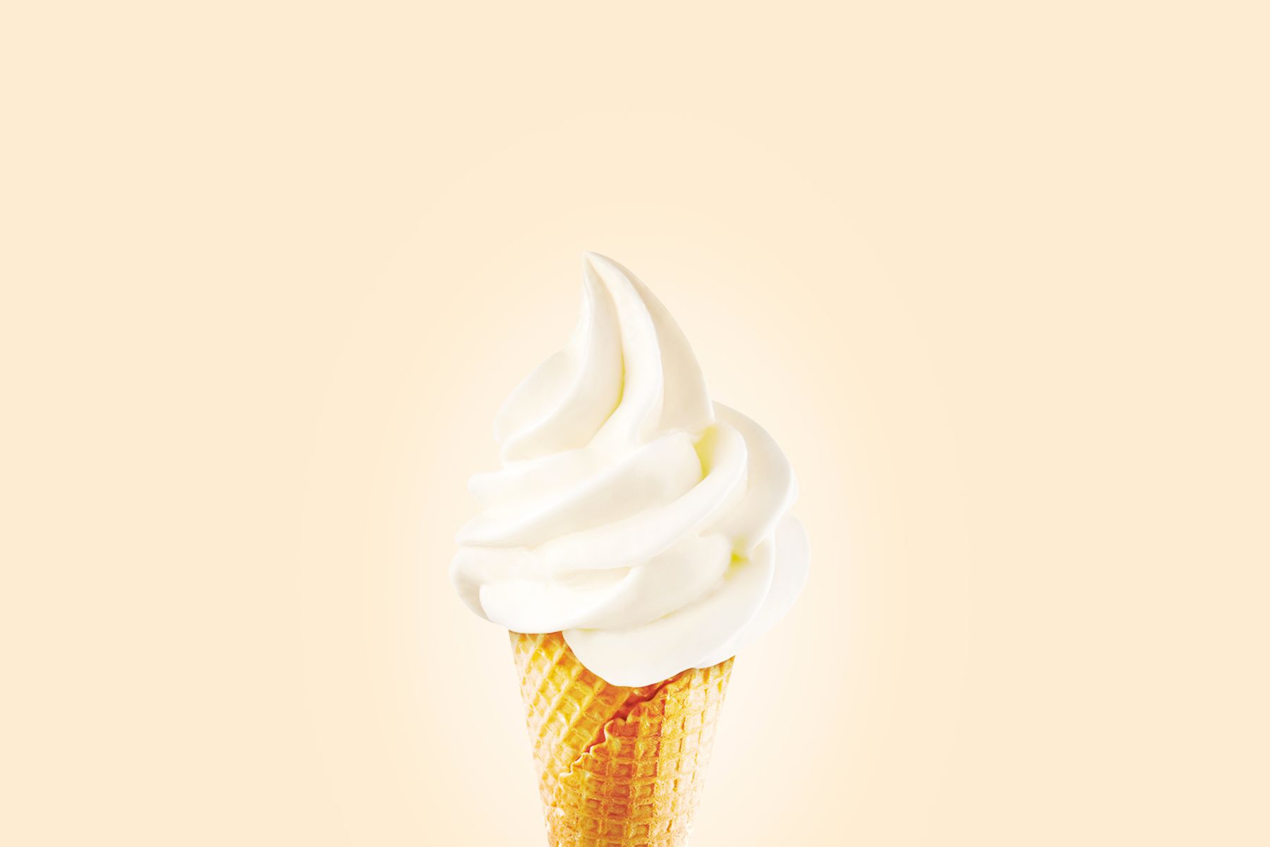 Soft-serve ice cream in a cone