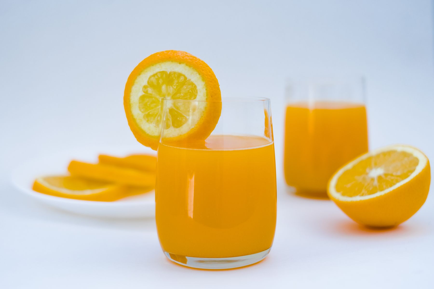 Fresh orange juice in a glass